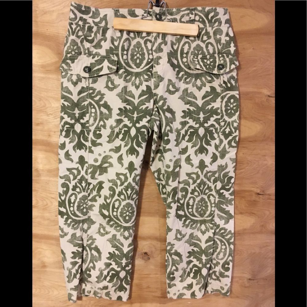 Tommy Hilfiger SZ 12 green tan filagree cargo pant